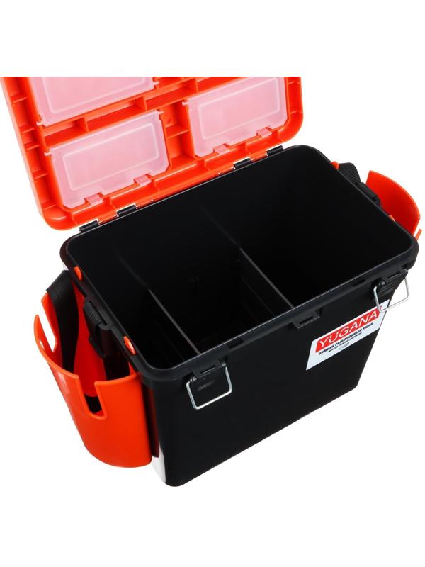 Ящик зимний YUGANA 19л, односекционный, цвет оранжевый