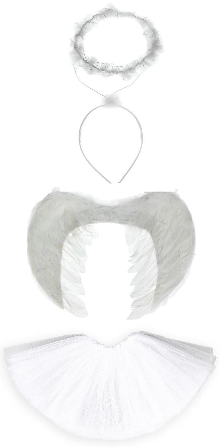 Карнавальный набор «Ангел», нимб, крылья, юбка, 98-128 см