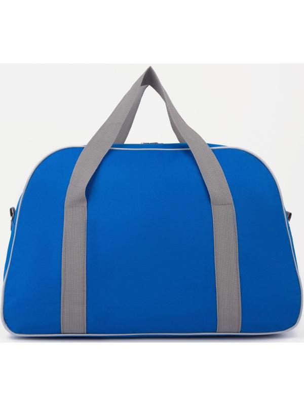 Сумка спортивная на молнии, наружный карман, цвет серый/синий