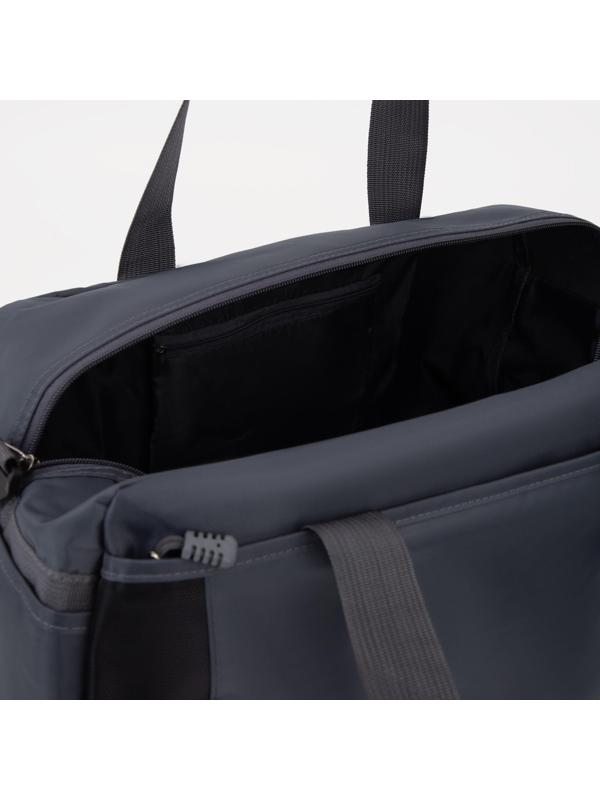 Сумка спортивная на молнии, 2 наружных кармана, цвет серый