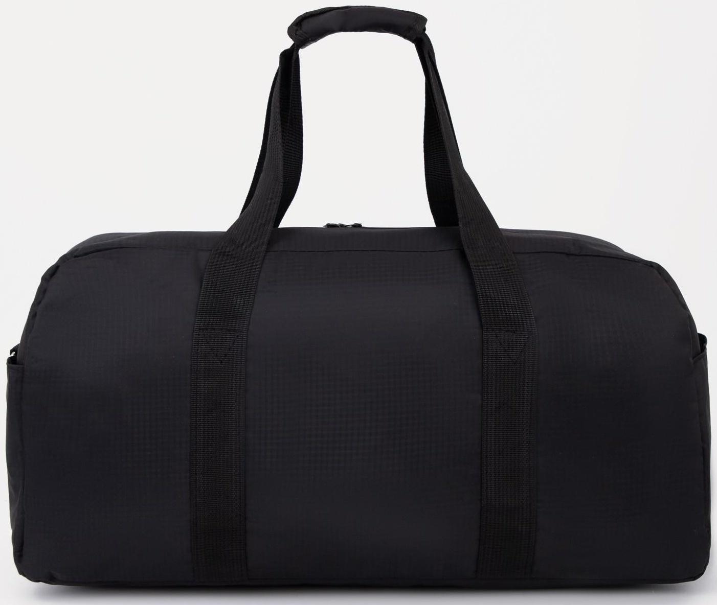 Сумка спортивная на молнии, 2 наружных кармана, цвет чёрный