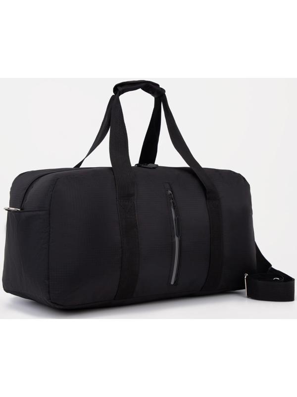 Сумка спортивная на молнии, 2 наружных кармана, цвет чёрный