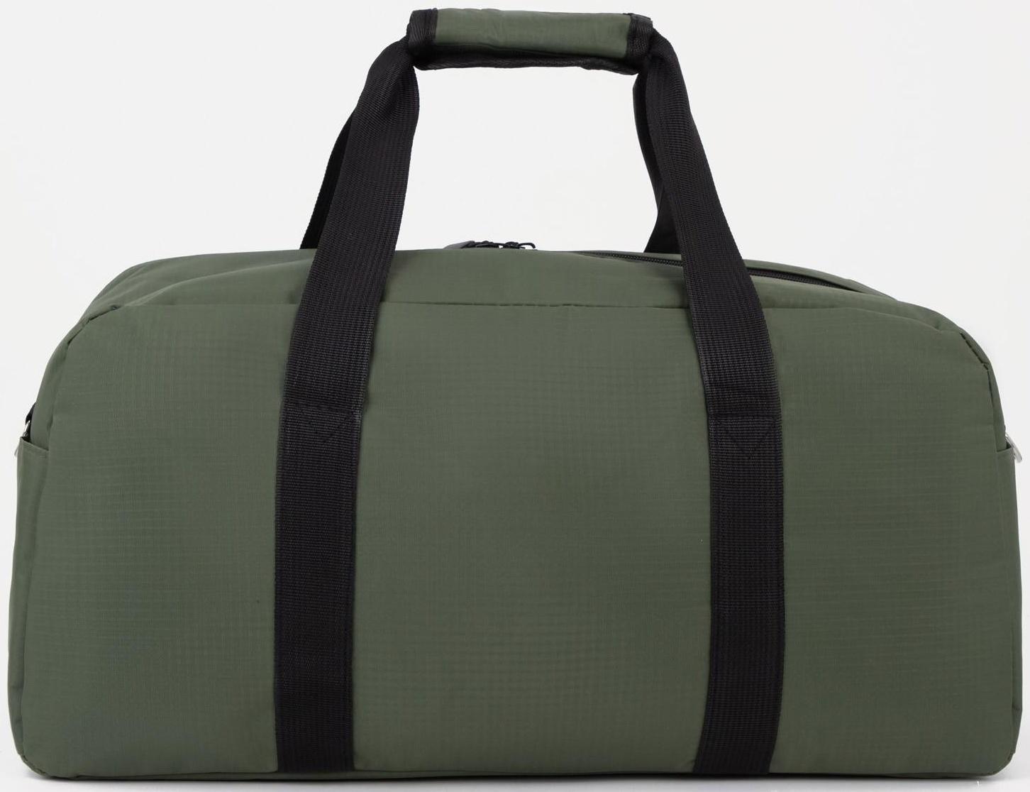 Сумка спортивная на молнии, 2 наружных кармана, цвет зелёный