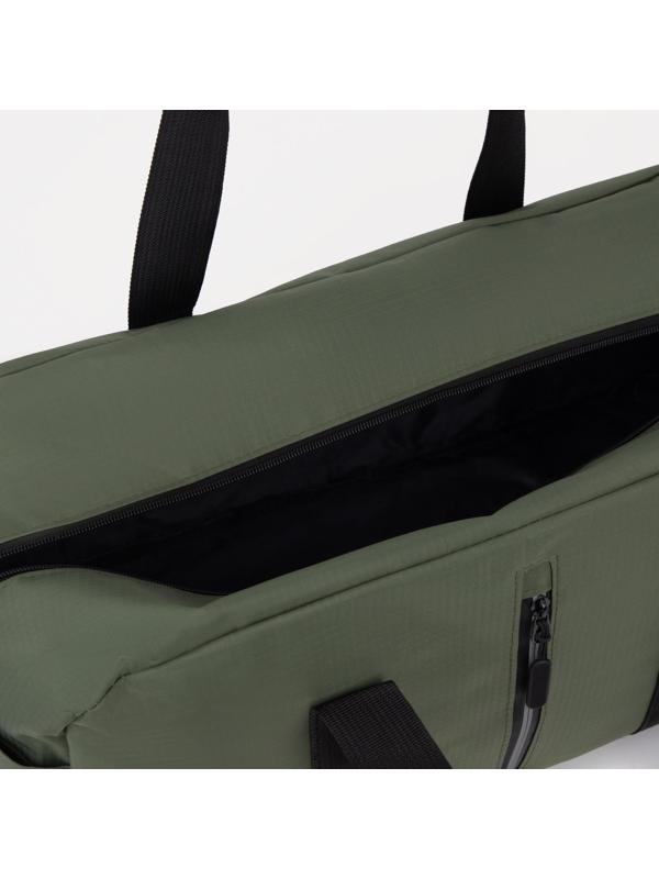 Сумка спортивная на молнии, 2 наружных кармана, цвет зелёный