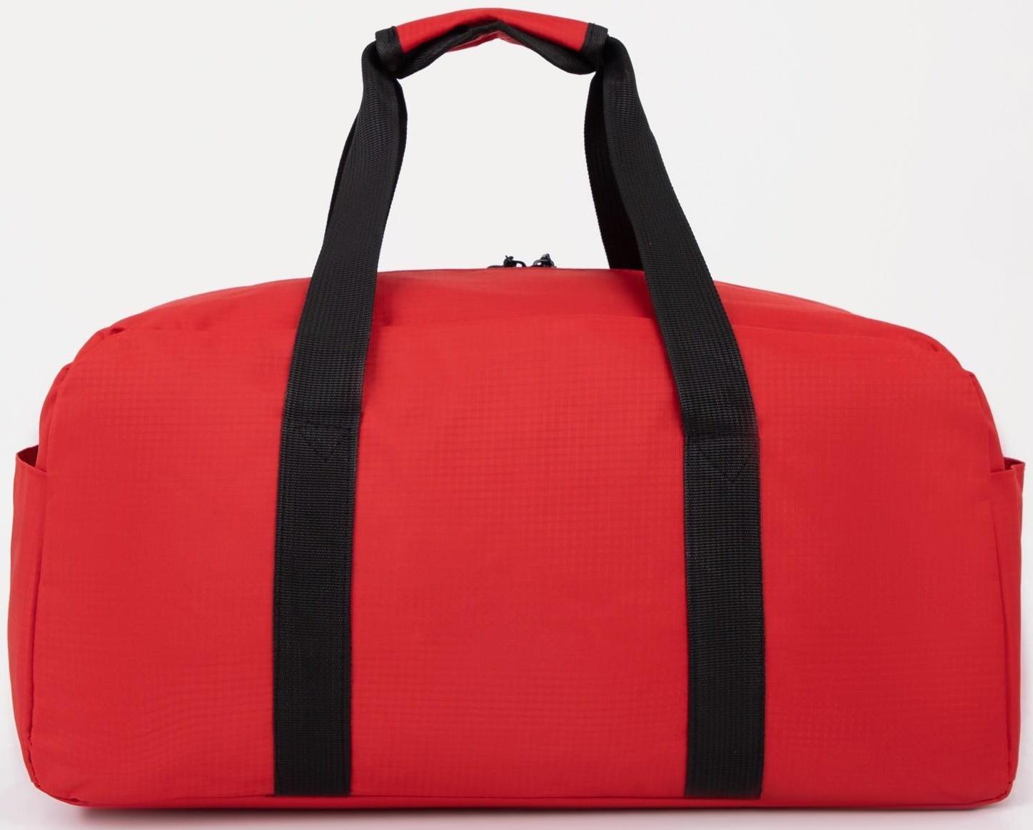 Сумка спортивная на молнии, 2 наружных кармана, цвет красный