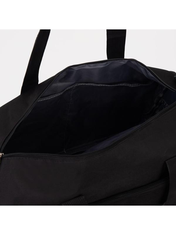 Сумка спортивная на молнии, отдел для обуви, наружный карман цвет чёрный