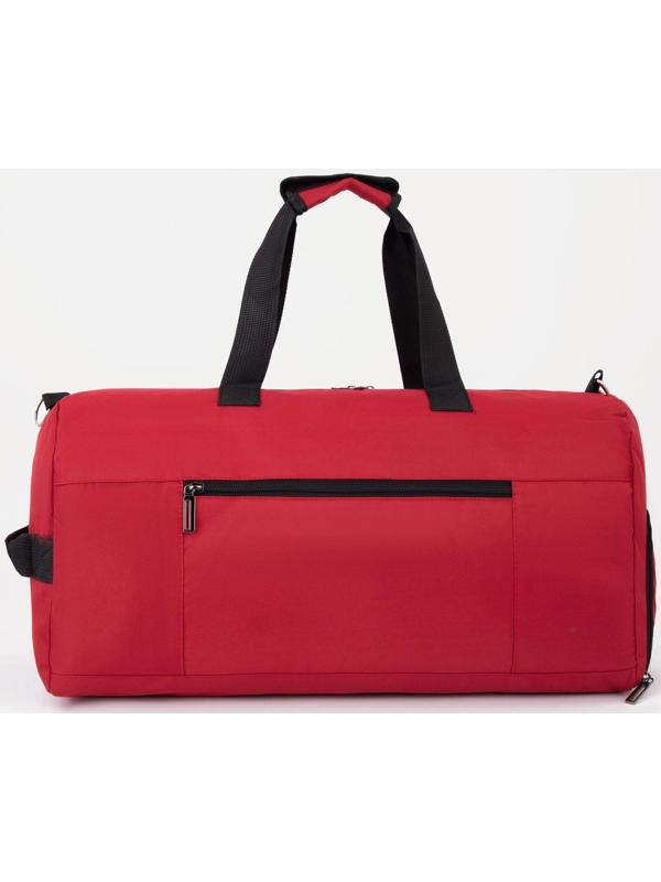 Сумка спортивная на молнии, отдел для обуви, наружный карман, цвет красный