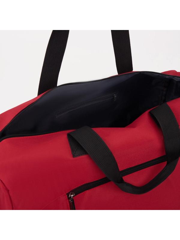 Сумка спортивная на молнии, отдел для обуви, наружный карман, цвет красный