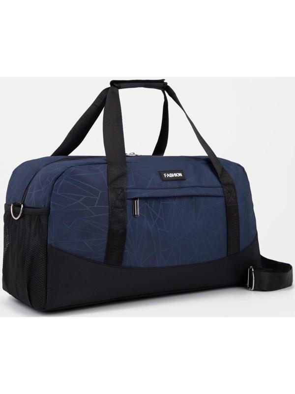 Сумка спортивная на молнии, отдел для обуви, наружный карман, цвет синий