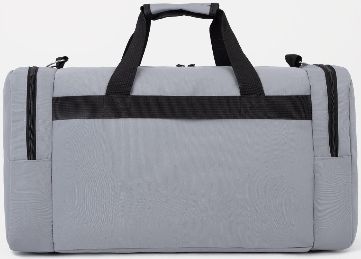 Сумка спортивная на молнии, 2 наружных кармана, цвет серый