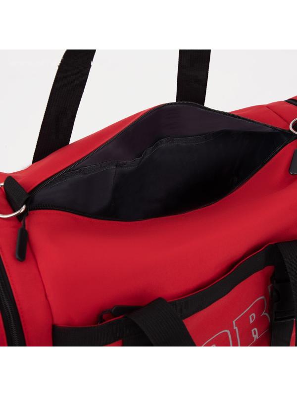 Сумка спортивная на молнии, 2 наружных кармана, цвет красный