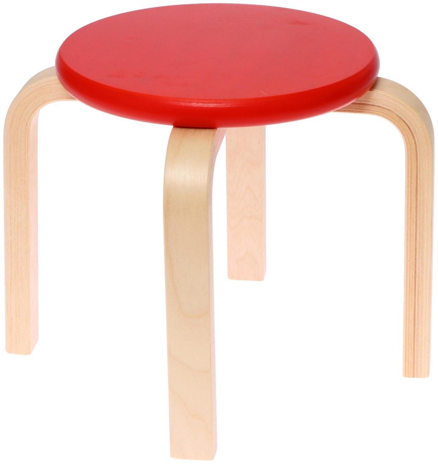 Табурет «Ромашка», цвет красный, прозрачный лак