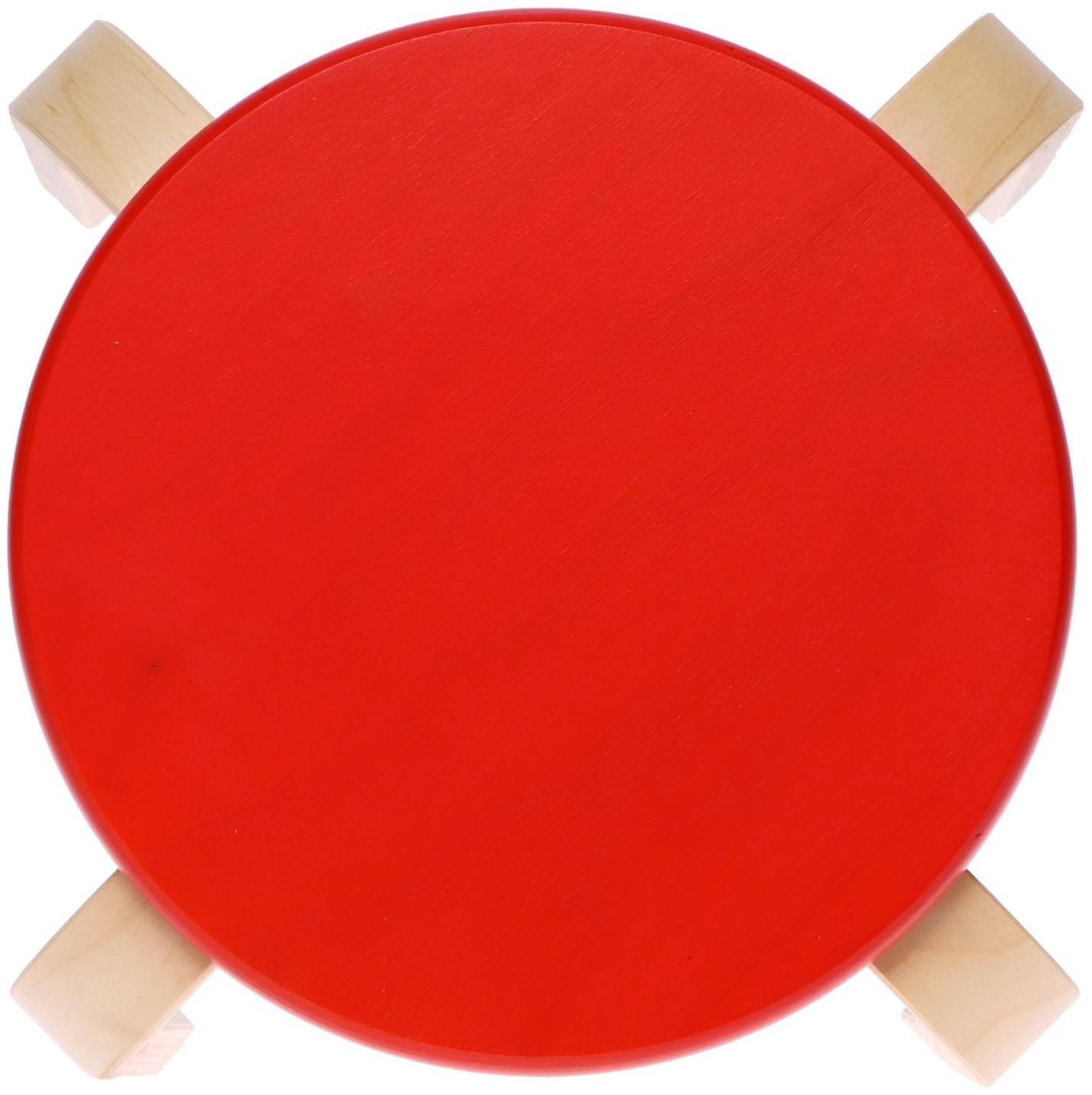 Табурет «Ромашка», цвет красный, прозрачный лак