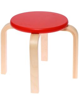 Табурет «Ромашка», цвет красный, прозрачный лак