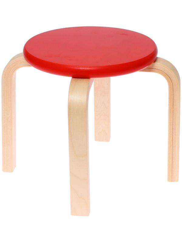 Табурет «Ромашка», цвет красный, прозрачный лак