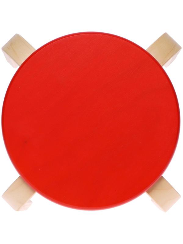 Табурет «Ромашка», цвет красный, прозрачный лак