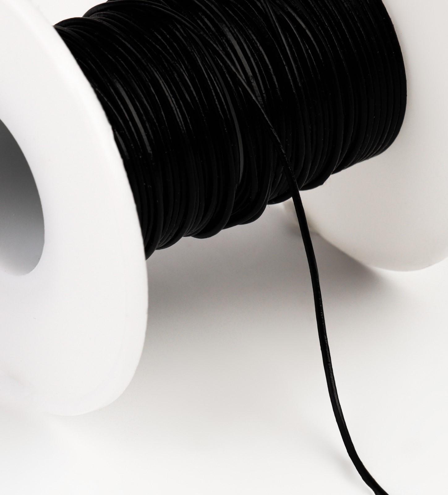 Шнур для плетения, из натуральной кожи, d = 1 мм, 10 ± 0,5 м, цвет чёрный