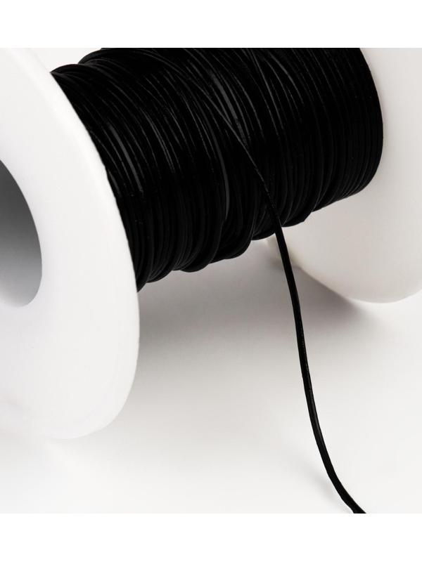 Шнур для плетения, из натуральной кожи, d = 1 мм, 10 ± 0,5 м, цвет чёрный