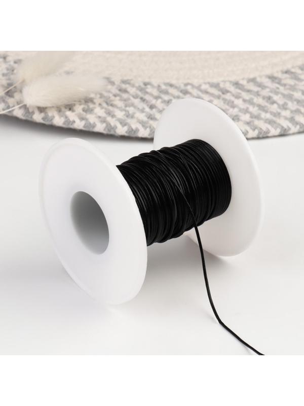 Шнур для плетения, из натуральной кожи, d = 1 мм, 10 ± 0,5 м, цвет чёрный