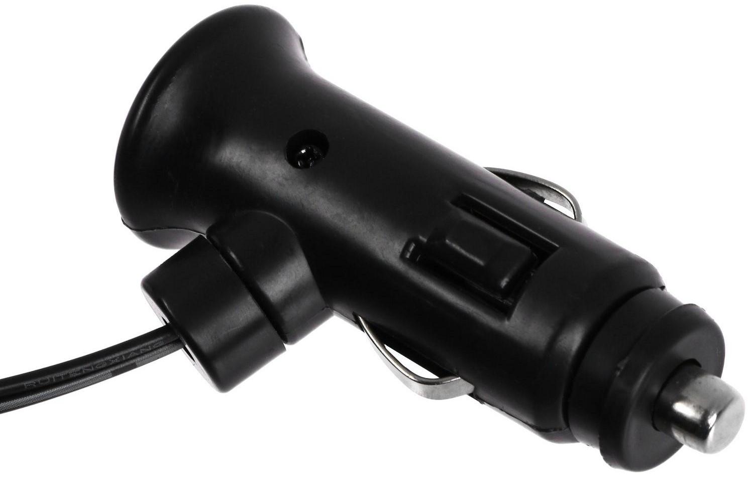 Разветвитель прикуривателя TORSO, 12-24 В, USB, провод 50 см, подсветка