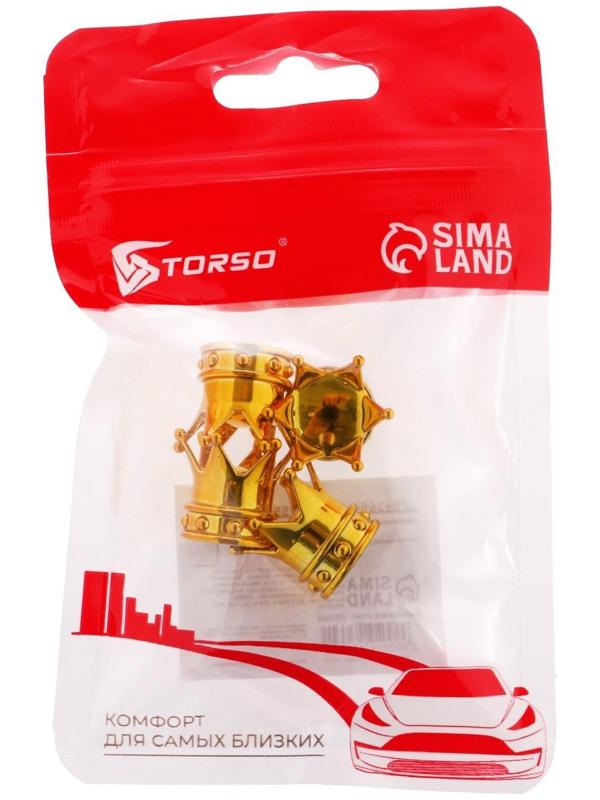 Колпачок на вентиль, TORSO, корона, набор 4 шт