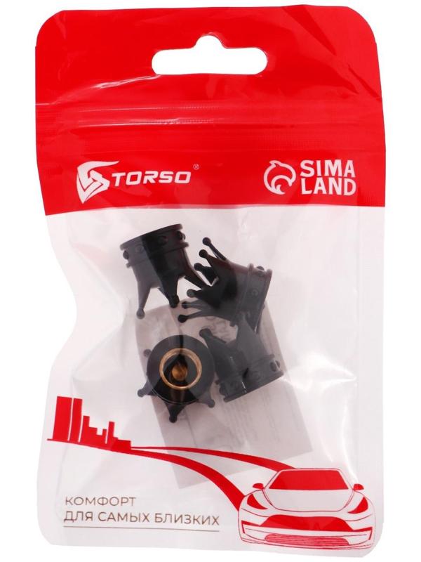 Колпачок на вентиль, TORSO, корона, набор 4 шт