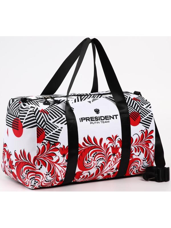 Сумка спортивная «RUSSIA», 47 x 28 x 24 см, цвет белый