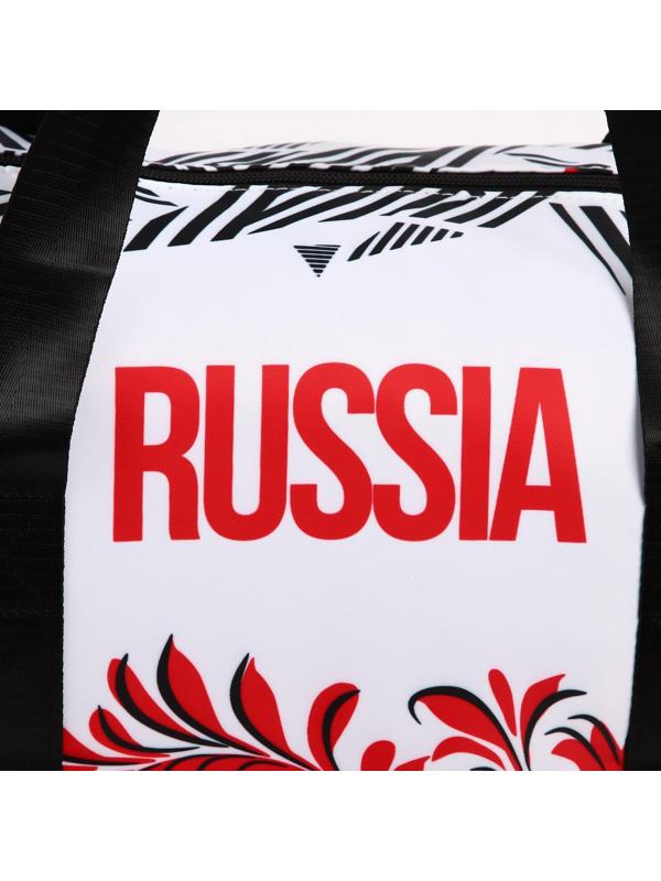 Сумка спортивная «RUSSIA», 47 x 28 x 24 см, цвет белый