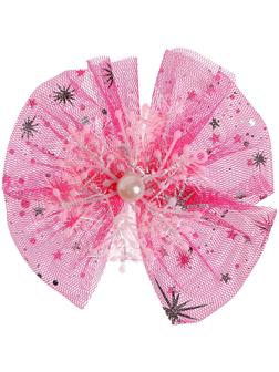 Карнавальный зажим «Снежинка», цвет розовый