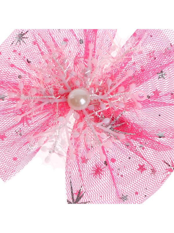 Карнавальный зажим «Снежинка», цвет розовый
