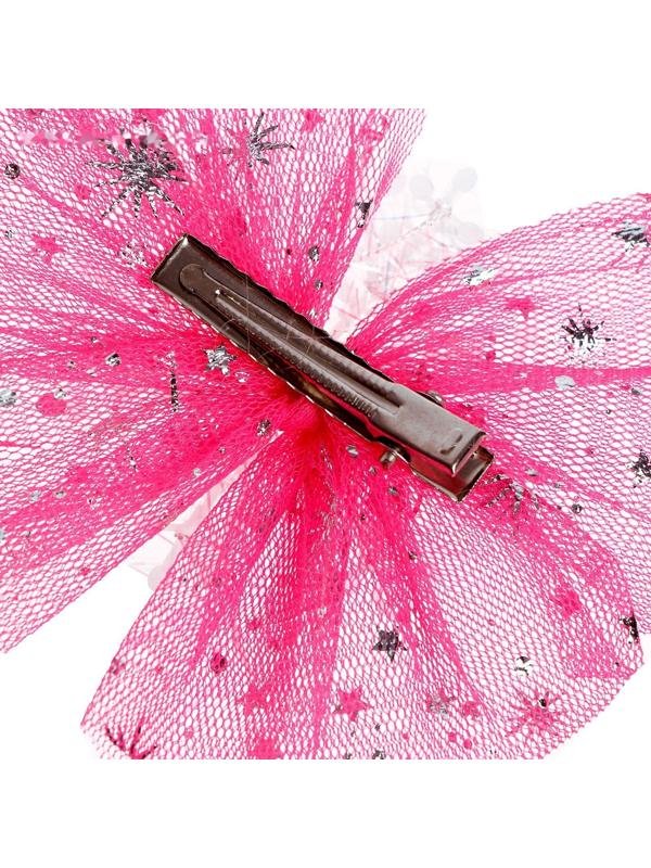 Карнавальный зажим «Снежинка», цвет розовый