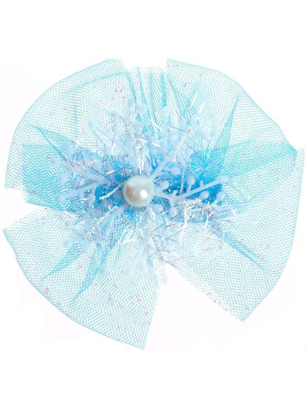 Карнавальный зажим «Снежинка», цвет голубой