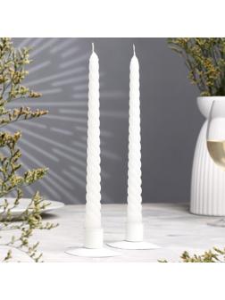 Набор свечей витых, 2,2х 25 см, 2 штуки, белый, 