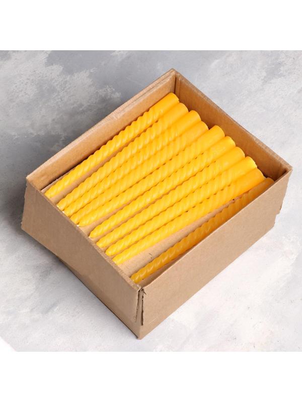 Свеча витая, 2,2х 25 см, жёлтая, 