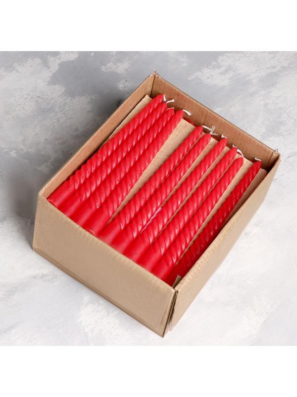 Свеча витая, 2,2х 25 см, красная, 