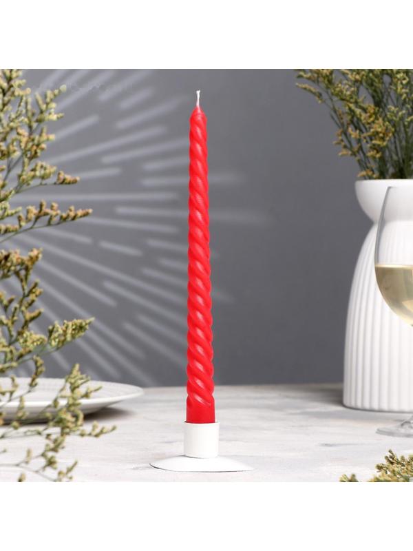 Свеча витая, 2,2х 25 см, красная, 