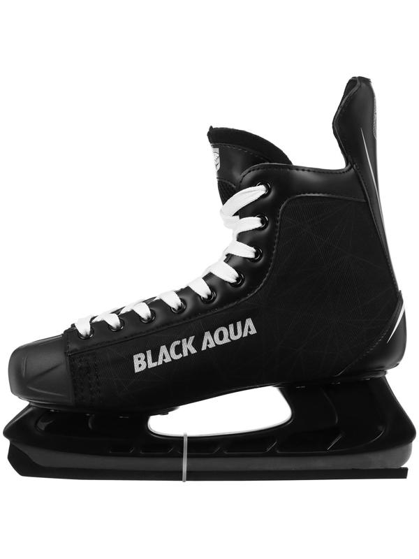 Коньки хоккейные BlackAqua HS-207, искусственная кожа, нейлон, ПВХ, размер 45