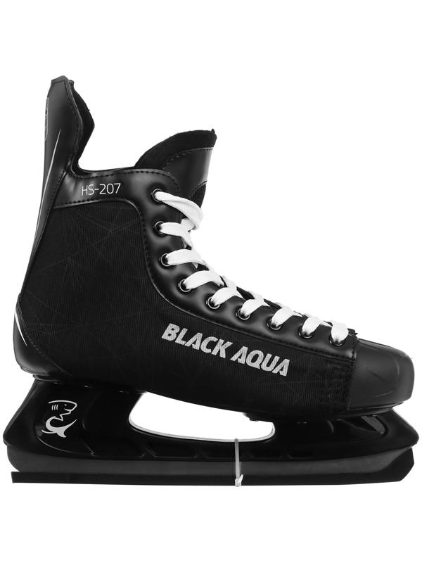Коньки хоккейные BlackAqua HS-207, искусственная кожа, нейлон, ПВХ, размер 45