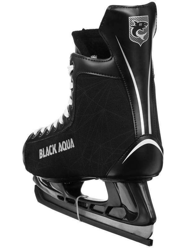 Коньки хоккейные BlackAqua HS-207, искусственная кожа, нейлон, ПВХ, размер 46