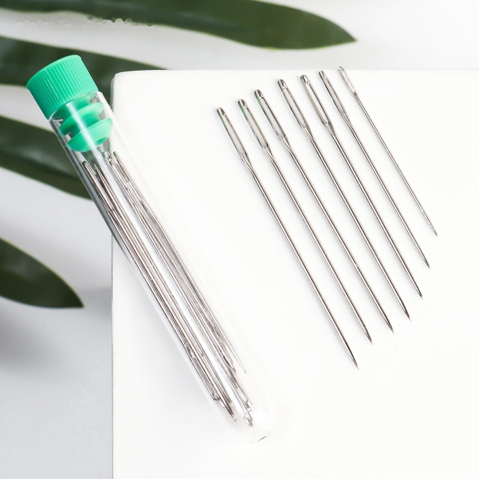 Иглы швейные, d = 0,85 / 1,05 / 1,25 мм, 4 - 6 см, 20 шт