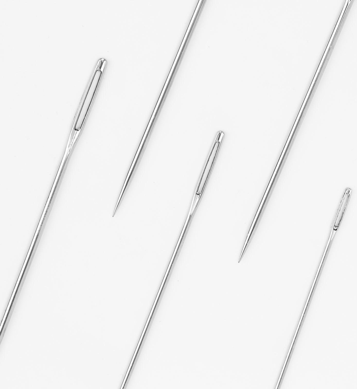 Иглы швейные, d = 0,85 / 1,05 / 1,25 мм, 4 - 6 см, 20 шт