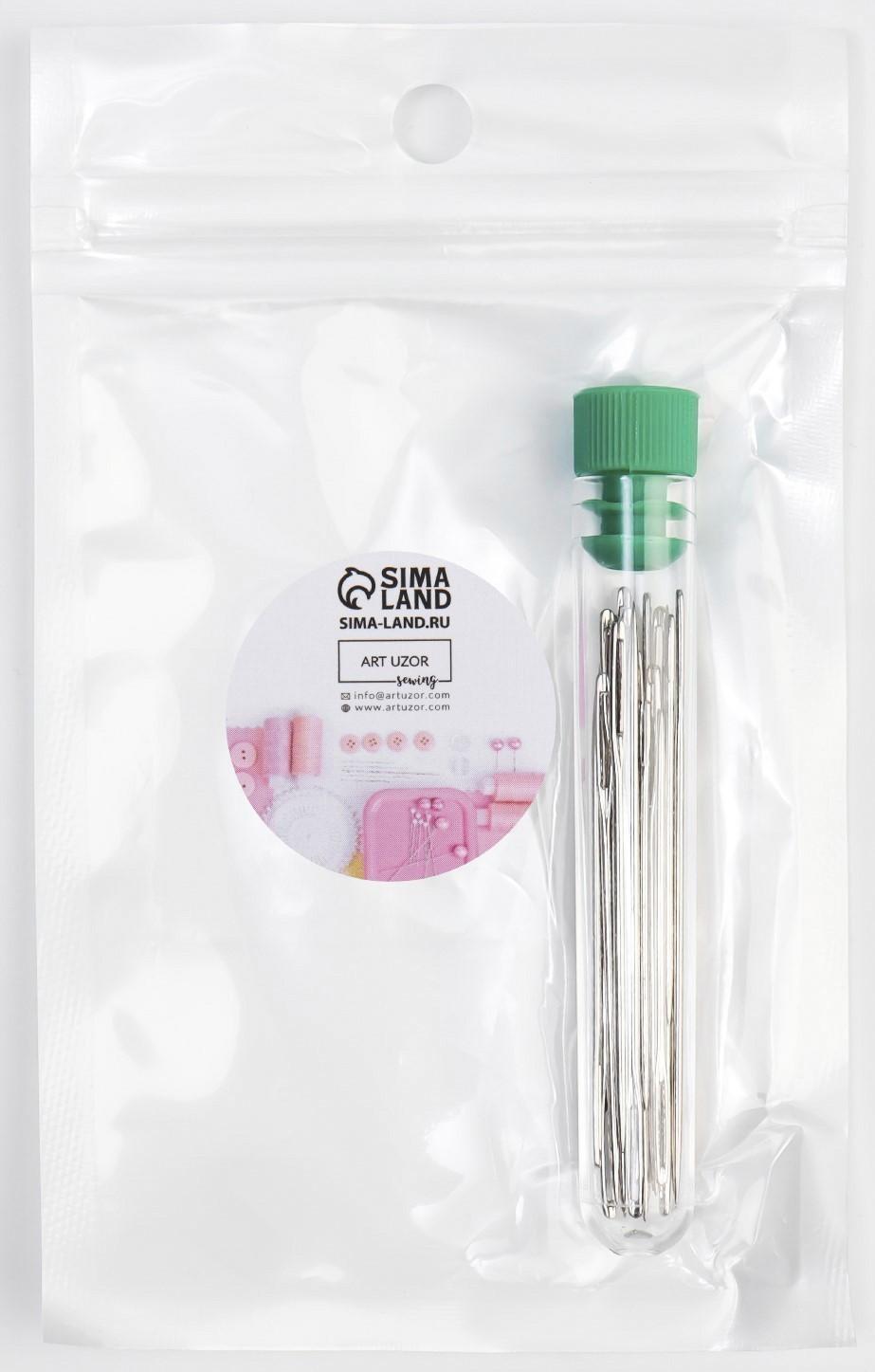 Иглы швейные, d = 0,85 / 1,05 / 1,25 мм, 4 - 6 см, 20 шт