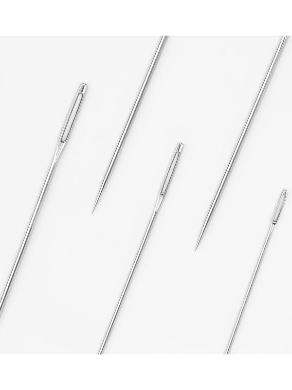 Иглы швейные, d = 0,85 / 1,05 / 1,25 мм, 4 - 6 см, 20 шт