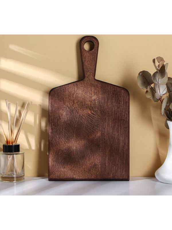 Доска разделочная для подачи с ручкой Adelica, 34×19,5×2 см, тёмный граб