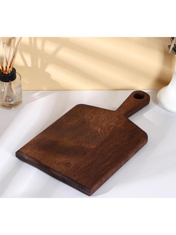 Доска разделочная для подачи с ручкой Adelica, 34×19,5×2 см, тёмный граб