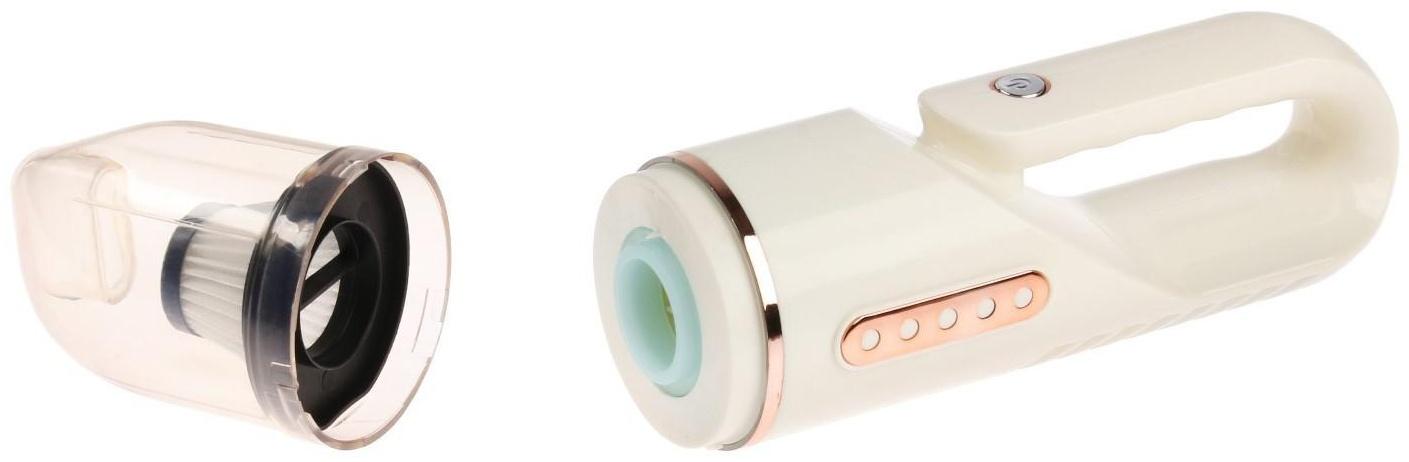 Пылесос автомобильный, беспроводной, 4 насадки, 120 Вт, 12 В, белый