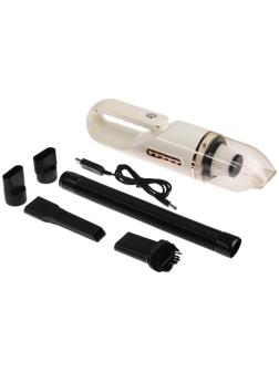 Пылесос автомобильный, беспроводной, 4 насадки, 120 Вт, 12 В, белый