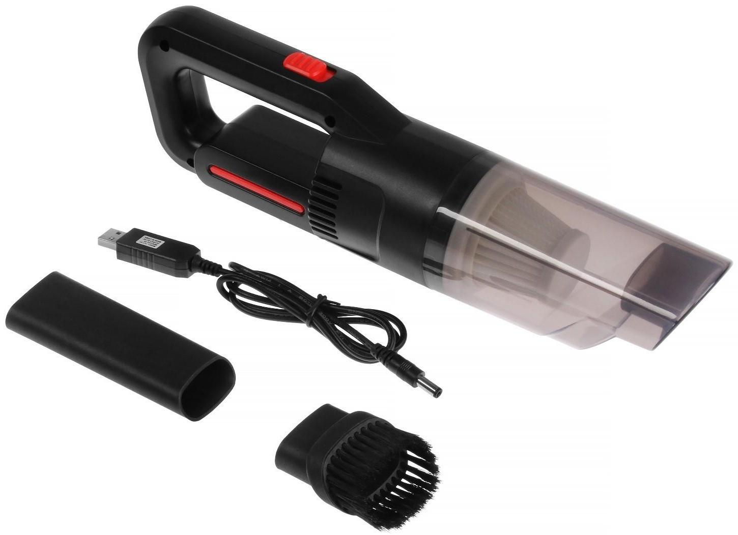 Пылесос автомобильный, беспроводной, 2 насадки, 120 Вт, 12 В, черный