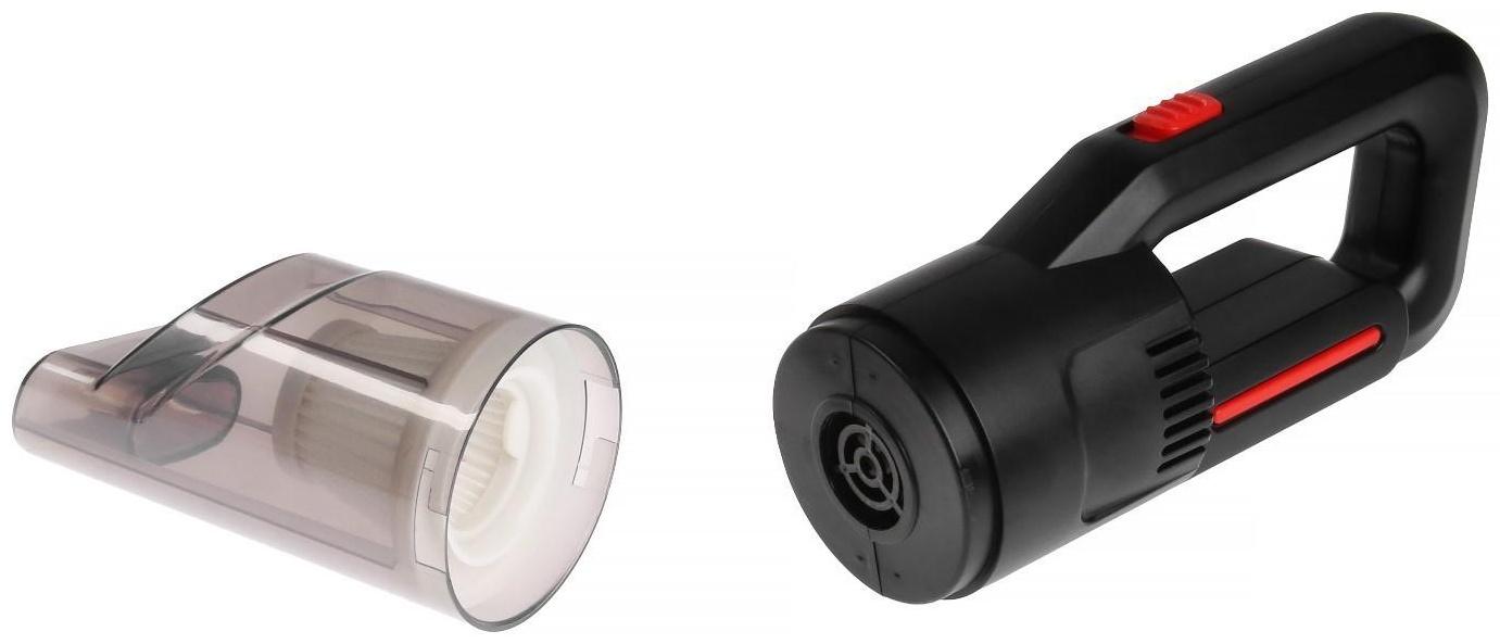 Пылесос автомобильный, беспроводной, 2 насадки, 120 Вт, 12 В, черный