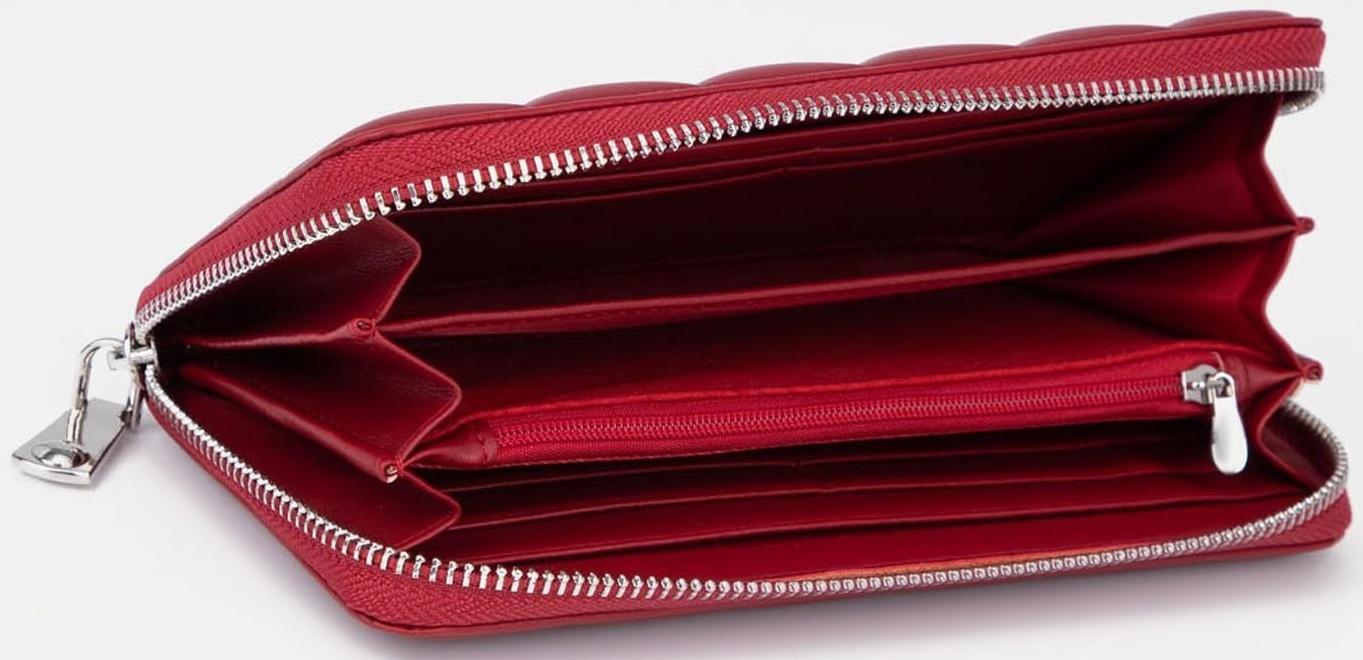 Кошелёк на молнии, цвет красный